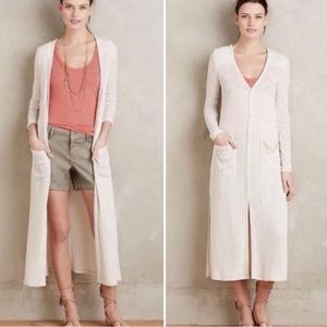 Anthropologie Oatmeal Ribbed Cardigan